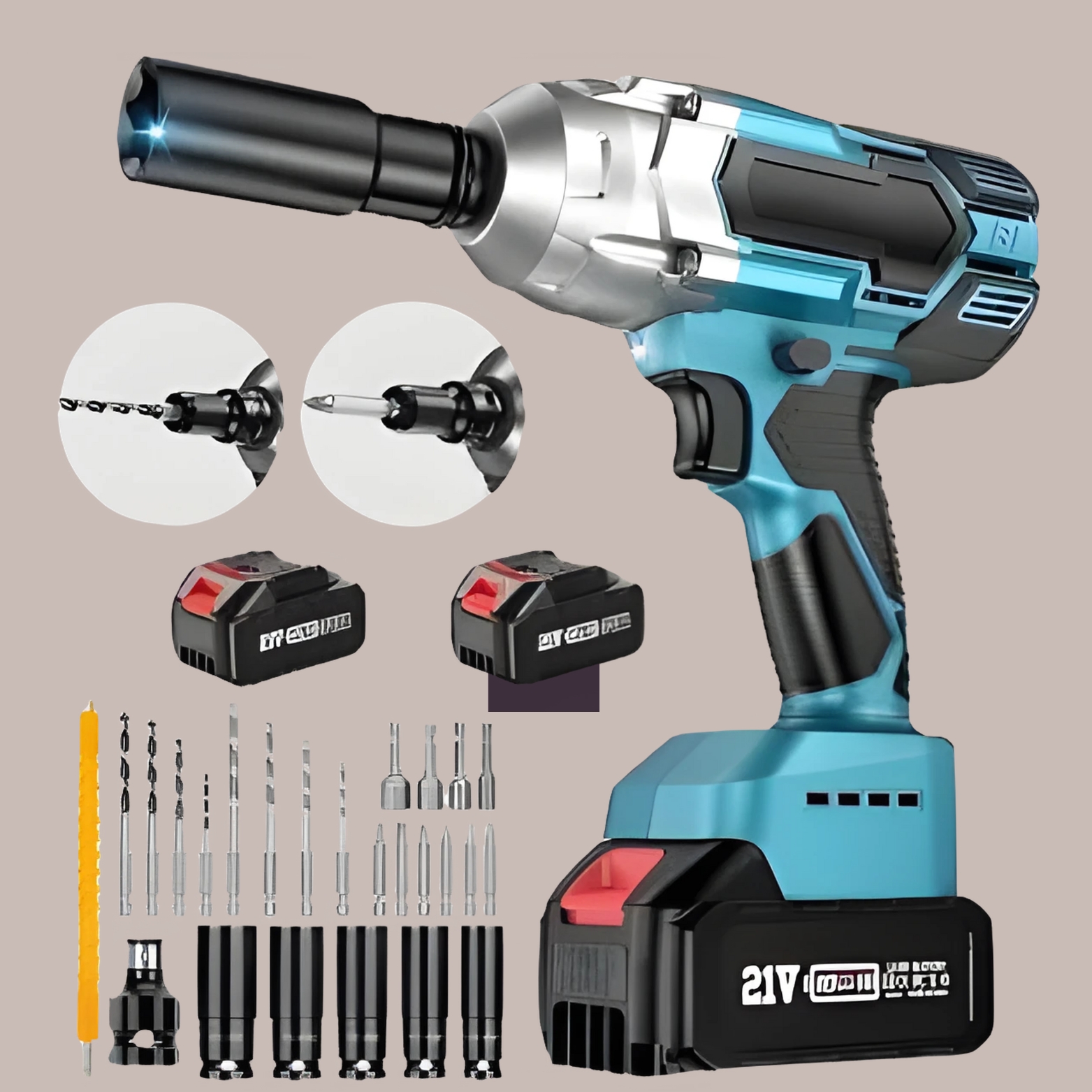 دريل مفك عجل شحن بطاريتين