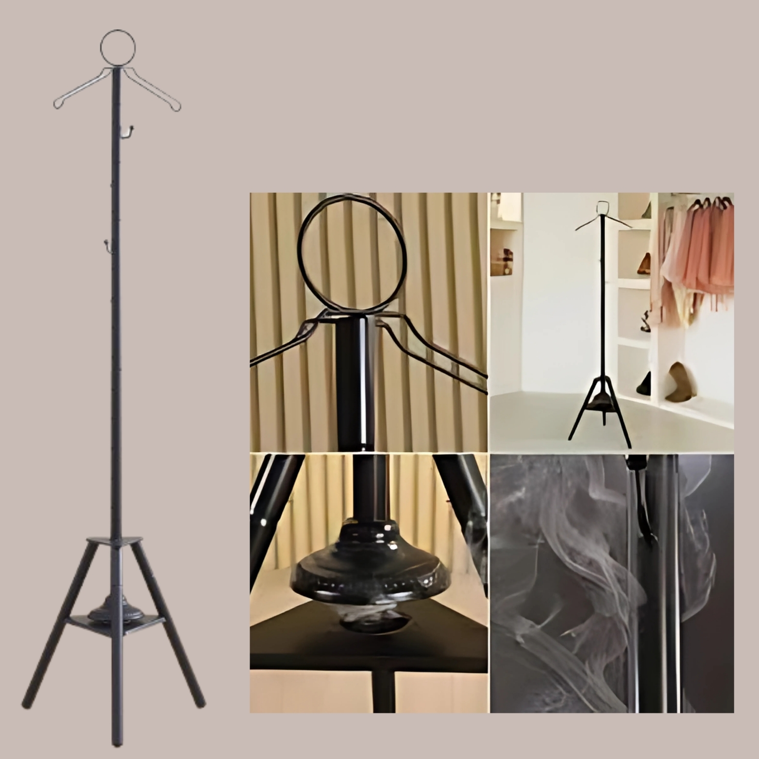 تعليقة ملابس مع مبخره