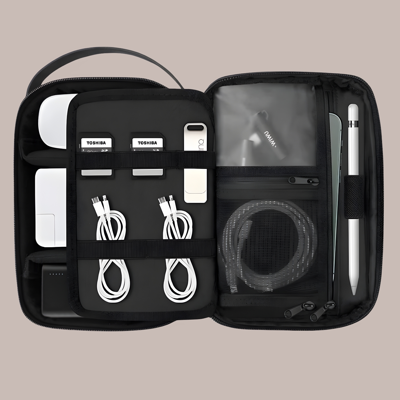 حقيبة يد واسعة متعددة الطبقات مقاومة للماء والغبار